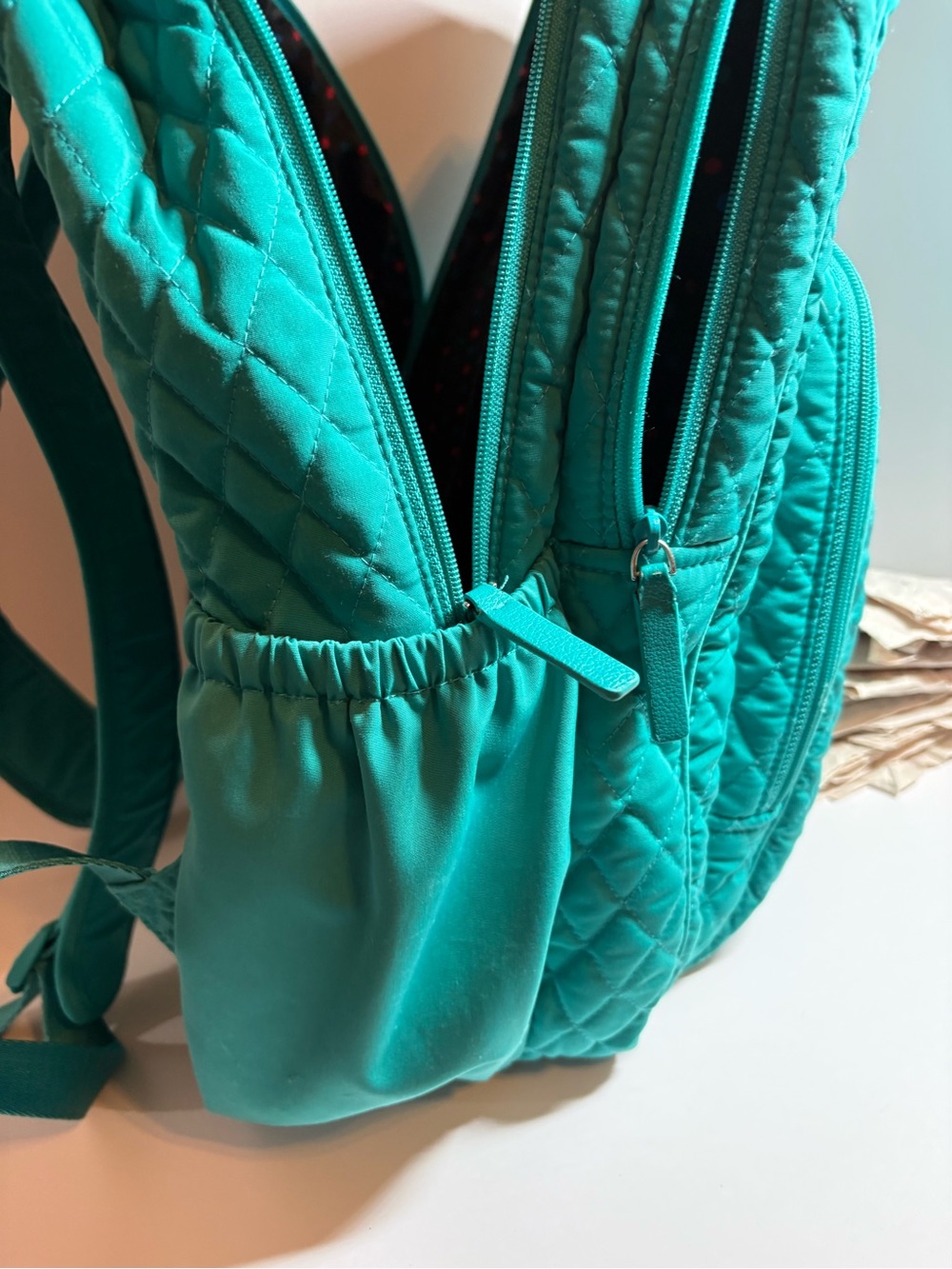 Vera Bradley Campus Backpack in the "Forever Green" (True Teal Green) - Picture 3 of 8